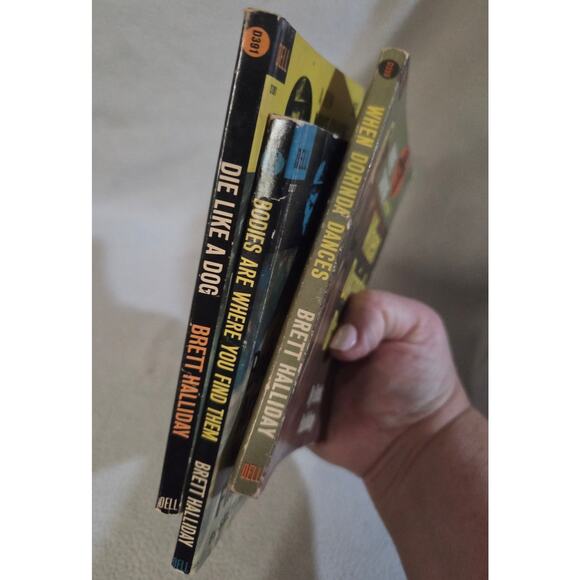 Lot 3 Antique Books Mike Shayne Mystery Brett Halliday New Dell Edition - Picture 4 of 8